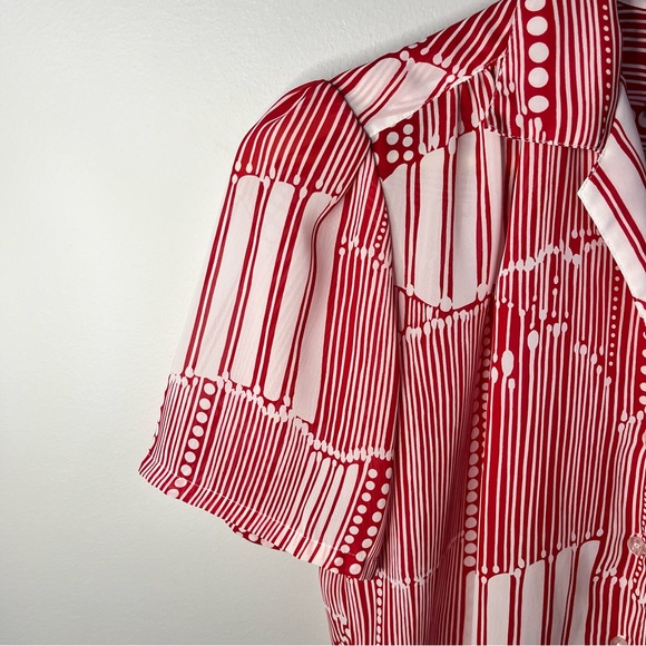 SOLD Vintage Semi-Sheer Stuart Randolph button Down Short Sleeve Blouse - Picture 5 of 10